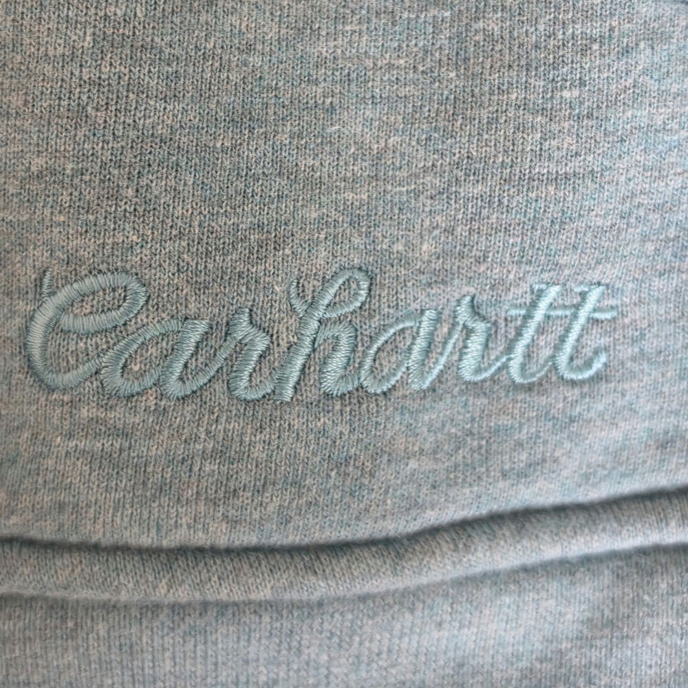 Carhartt Women's Clarksburg Quarter-Zip Pullover Hoodie Heathered Teal Green M - Picture 8 of 10